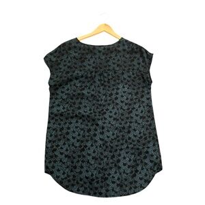 Halogen Black and Teal Floral Blouse